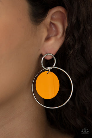 POP, Look, and Listen Orange Paparazzi Earrings