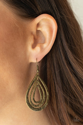 Plains Pathfinder Brass Paparazzi Earrings