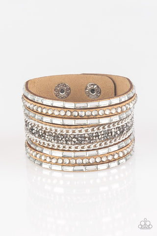 Rhinestone Rumble Brown Paparazzi Bracelet