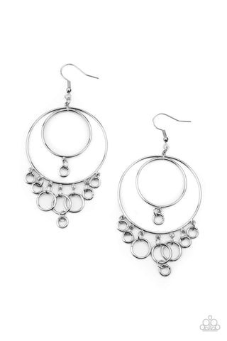 Roundabout Radiance Black Paparazzi Earrings