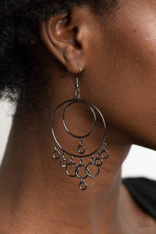 Roundabout Radiance Black Paparazzi Earrings