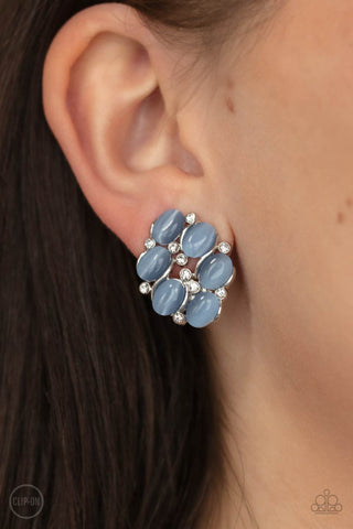 Row, Row, Row Your YACHT Blue Paparazzi Clip-On Earrings