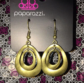 Magnificent Shine Brass Paparazzi Earrings