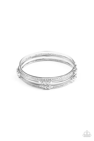 Stackable Sparkle White Paparazzi Bracelet