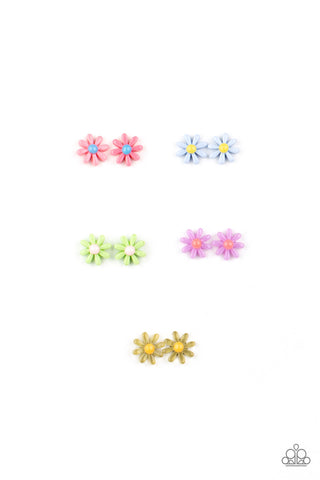 Kids' Starlet Shimmer Daisy Floral Post Earring Set