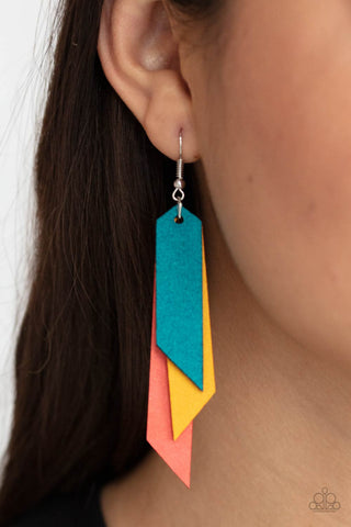 Suede Shade Multi Paparazzi Earrings