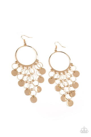 Take a CHIME Out Gold Paparazzi Earrings