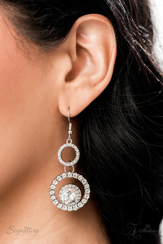 The Jennifer - 2022 Zi Collection - White Rhinestone Swirl Statement Paparazzi Necklace