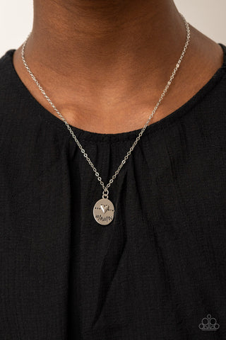 They Call Me Mama - Silver - Heart Mother's Day Paparazzi Short Necklace