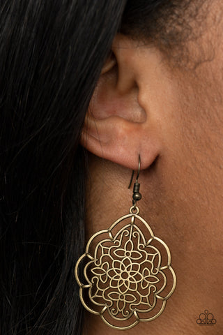 Tour de Taj Mahal Rose Brass Paparazzi Earrings