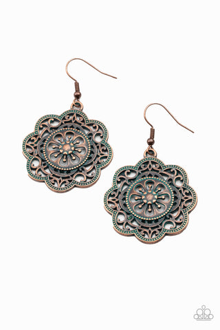 Western Mandalas Copper Paparazzi Earrings