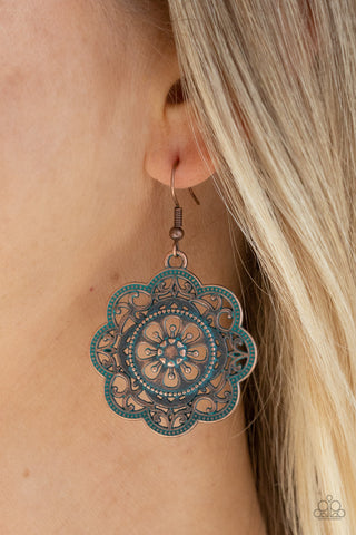 Western Mandalas Copper Paparazzi Earrings