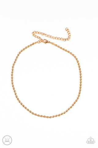 When in CHROME Gold Paparazzi Choker Necklace