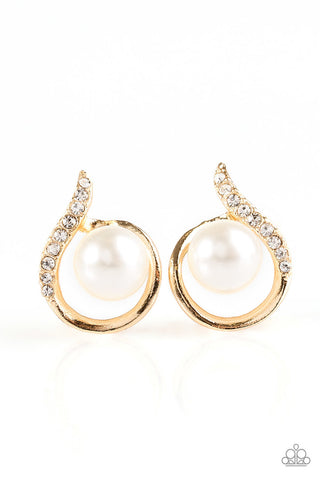 Ballroom Beauty Gold Paparazzi Earrings