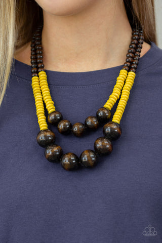Cancun Cast Away Yellow Paparazzi Necklace