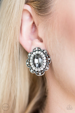 Dine and Dapper Silver Paparazzi Clip-On Earrings
