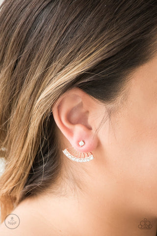 Disco Drama Rose Gold Paparazzi Earrings