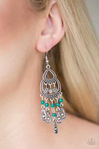 Eastern Excursion Green Paparazzi Earrings