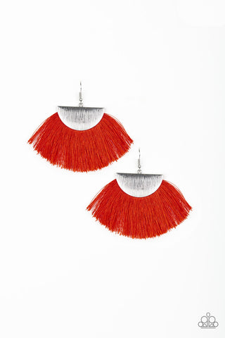 Fox Trap Red Paparazzi Earrings