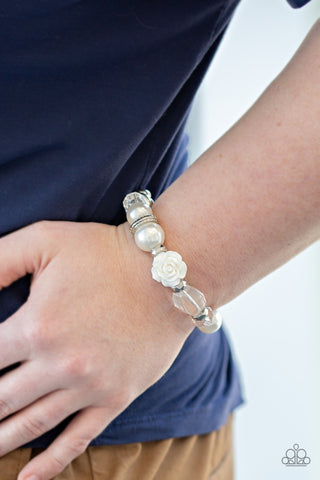 Here I Am White Paparazzi Bracelet