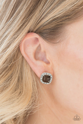 Ice Palace Brown Paparazzi Earrings