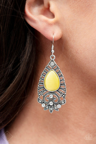 Majestically Malibu Yellow Paparazzi Earrings