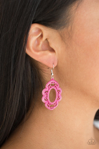 Mantras and Mandalas Pink Paparazzi Earrings