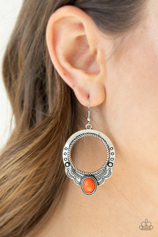 Natural Springs Orange Paparazzi Earrings