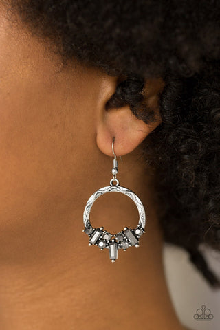 On the Uptrend Silver Paparazzi Earrings