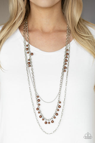 Pearl Pageant Brown Paparazzi Necklace