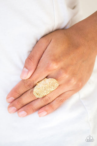 Record-Breaking Ripple - Gold - Textured Paparazzi Ring