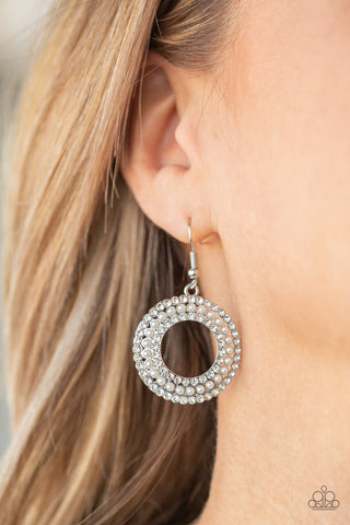 Sparkle Splurge White Paparazzi Earrings