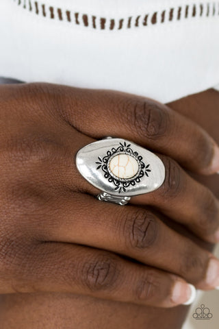 Stone Gardens White Paparazzi Ring