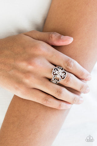 Summer Eden - Silver - Filigree Paparazzi Ring
