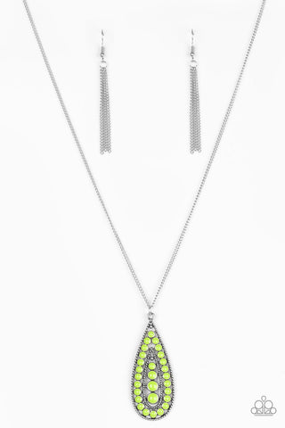 Tiki Tease Green Paparazzi Necklace