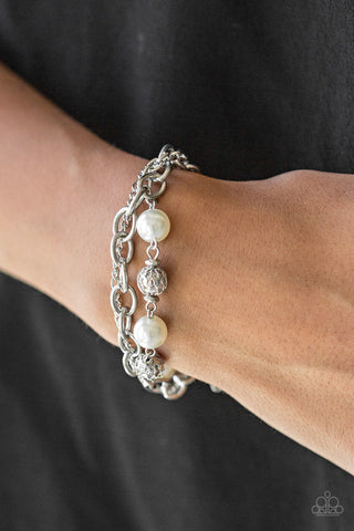 Vintage Variety White Paparazzi Bracelet