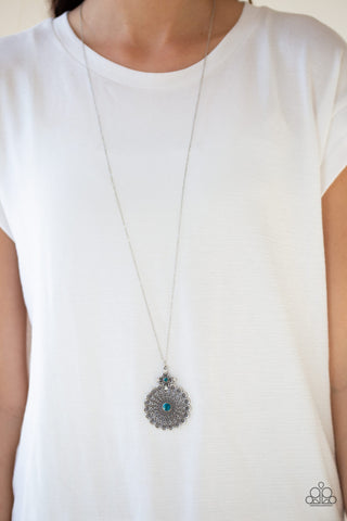 Walk on the WILDFLOWER Side Blue Paparazzi Necklace